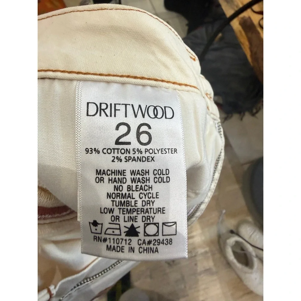 Free People X Driftwood Tri-Color Stripe Wide Leg Carpenter Jeans Size 26X29 NWT